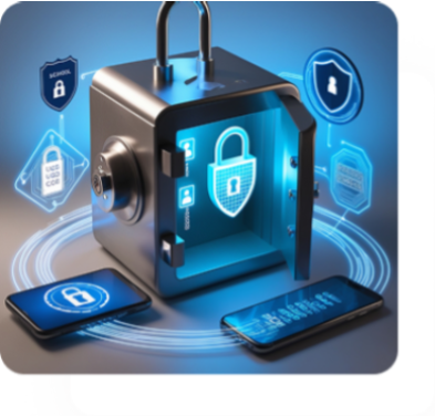 Security illustration with safe